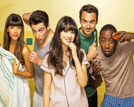 New Girl Sitcom Characters Diamond Painting