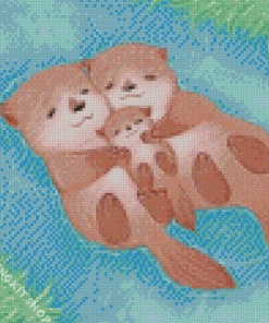 Otter Family Diamond Painting