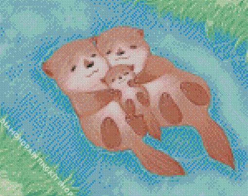 Otter Family Diamond Painting