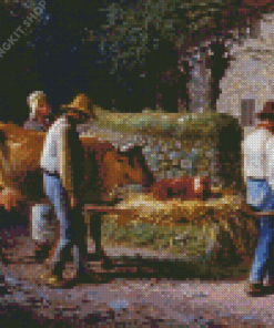 Peasants Bringing Home A Calf Born In The Fields By Millet Diamond Painting