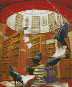 Ravens In The Library Diamond Painting