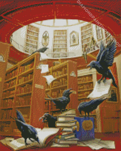 Ravens In The Library Diamond Painting