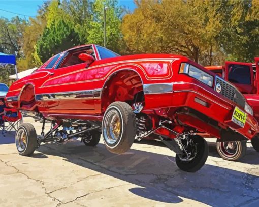 Red Lowrider Diamond Painting