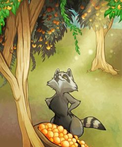 Ring Tailed Lemur In Orange Grove Diamond Painting