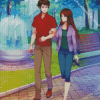 Romantic Walk Cartoon Diamond Painting