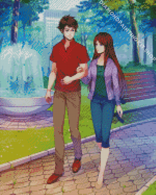 Romantic Walk Cartoon Diamond Painting