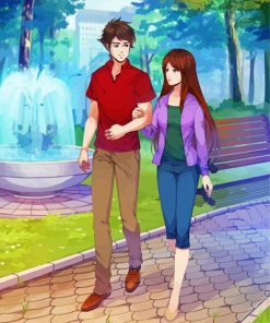 Romantic Walk Cartoon Diamond Painting