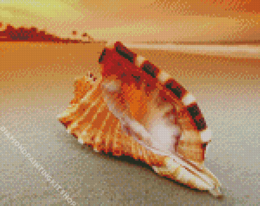 Sand And Seashells Sunset Diamond Painting