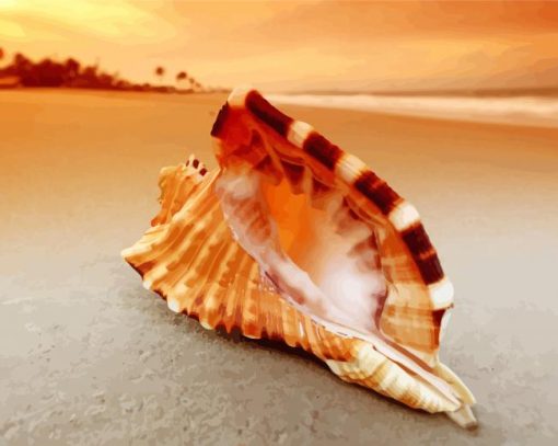 Sand And Seashells Sunset Diamond Painting