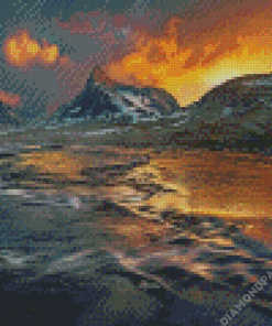 Scandinavian Mountains And River Diamond Painting