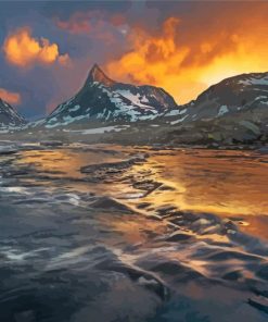 Scandinavian Mountains And River Diamond Painting