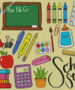 School Supplies Stuff Diamond Painting