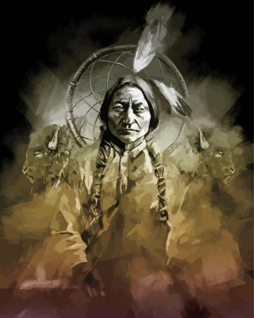 Sitting Bull Native American Chief Diamond Painting