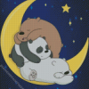 Sleepy Bears In Crescent Moon Diamond Painting