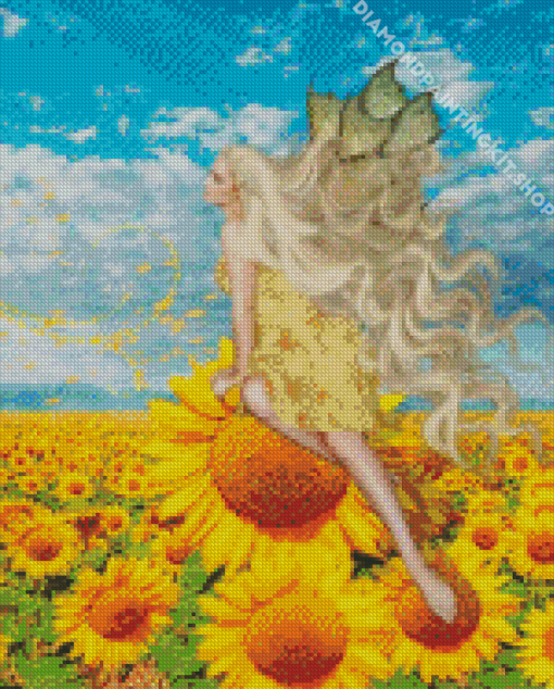 Sunflower Angel Diamond Painting