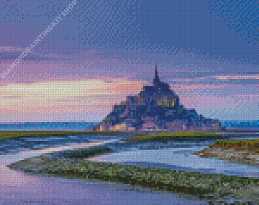 Sunset At Mont Saint Michel Diamond Painting