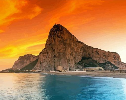 Sunset At Gibraltar Diamond Painting