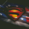 Superman Symbol And American Flag Diamond Painting