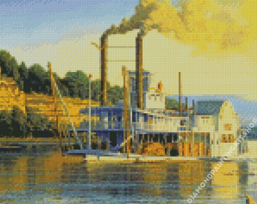 Aesthetic Steamboat Diamond Painting