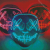 Three Neon Masks Diamond Painting