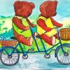 Two Bears On Bike Diamond Painting