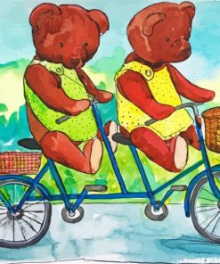 Two Bears On Bike Diamond Painting