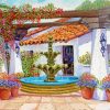 Water Fountain With Pergola Diamond Painting