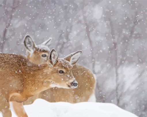 Winter Deers Diamond Painting