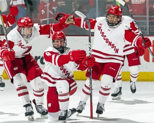 Wisconsin Badgers Hockey Team Diamond Painting