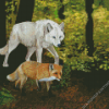 Wolf And Fox Diamond Painting