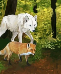 Wolf And Fox Diamond Painting