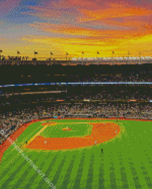 Yankee Stadium Sunset Diamond Painting