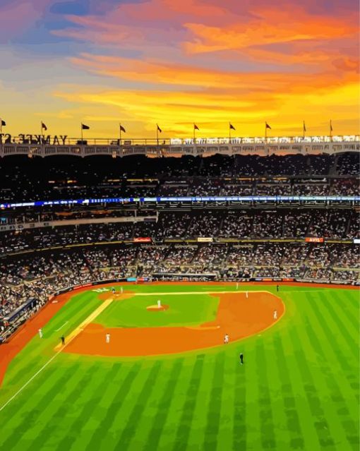 Yankee Stadium Sunset Diamond Painting