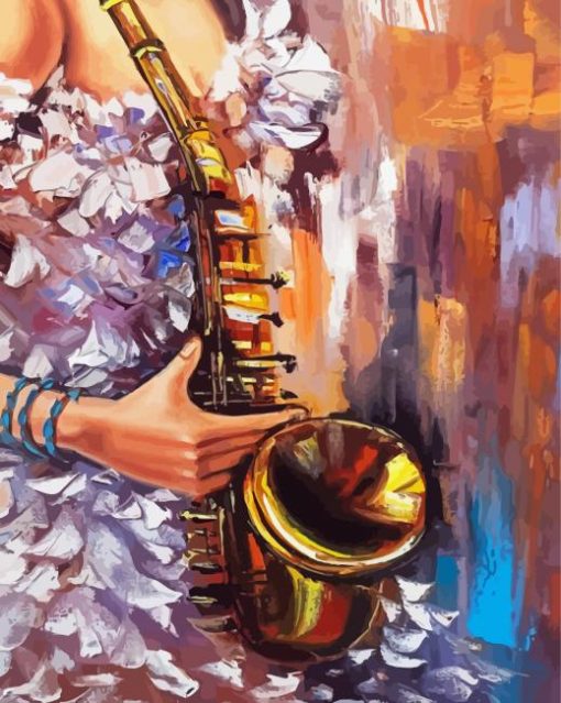 Abstarct Saxophone Player Diamond Painting