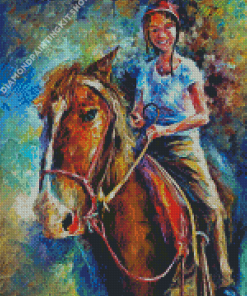 Abstract Girl And Horse Art Diamond Painting