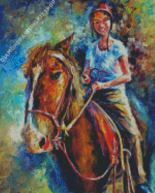 Abstract Girl And Horse Art Diamond Painting