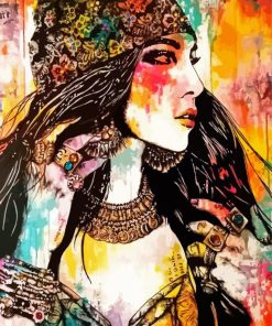 Abstract Gypsy Girl Diamond Painting