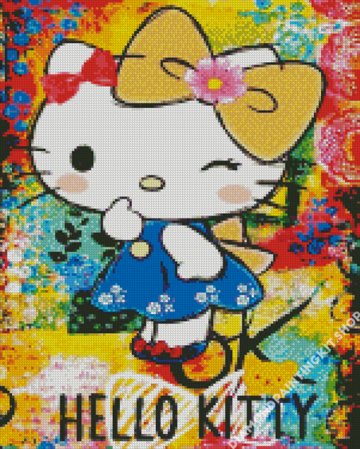 Abstract Hello Kitty Diamond Painting