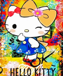 Abstract Hello Kitty Diamond Painting