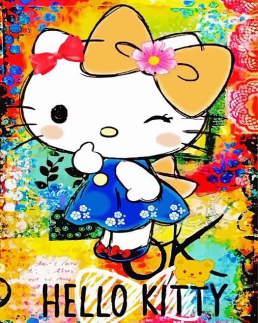 Abstract Hello Kitty Diamond Painting