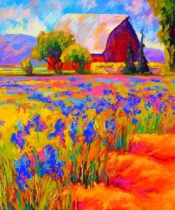 Abstract Iris Field And Barn Diamond Painting