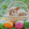 Adorable Bunny With Eggs Diamond Painting