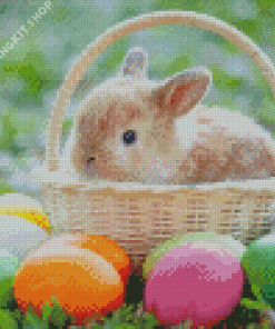 Adorable Bunny With Eggs Diamond Painting