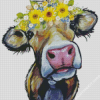 Aesthetic Cow With Sunflowers Diamond Painting