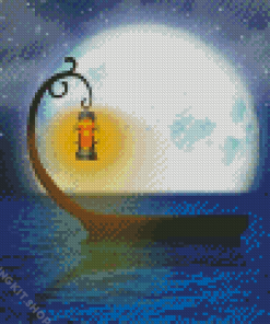 Aesthetic Boat Moon Diamond Painting