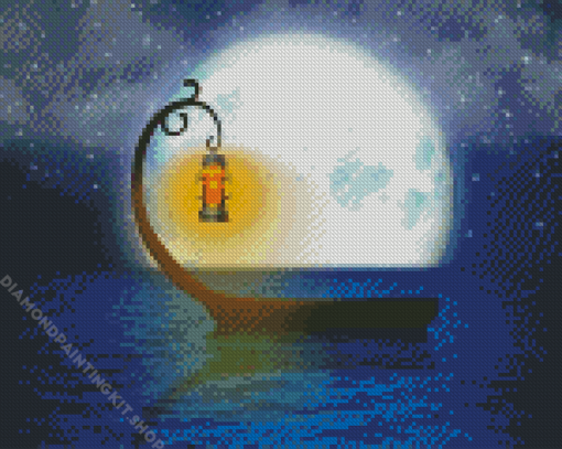 Aesthetic Boat Moon Diamond Painting