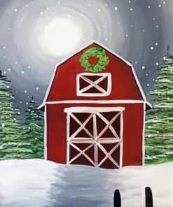 Aesthetic Christmas Barn Diamond Painting