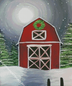 Aesthetic Christmas Barn Diamond Painting