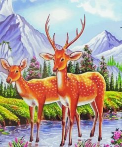 Aesthetic Deer Couple Diamond Painting