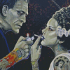 Aesthetic Frankenstein And The Bride Diamond Painting